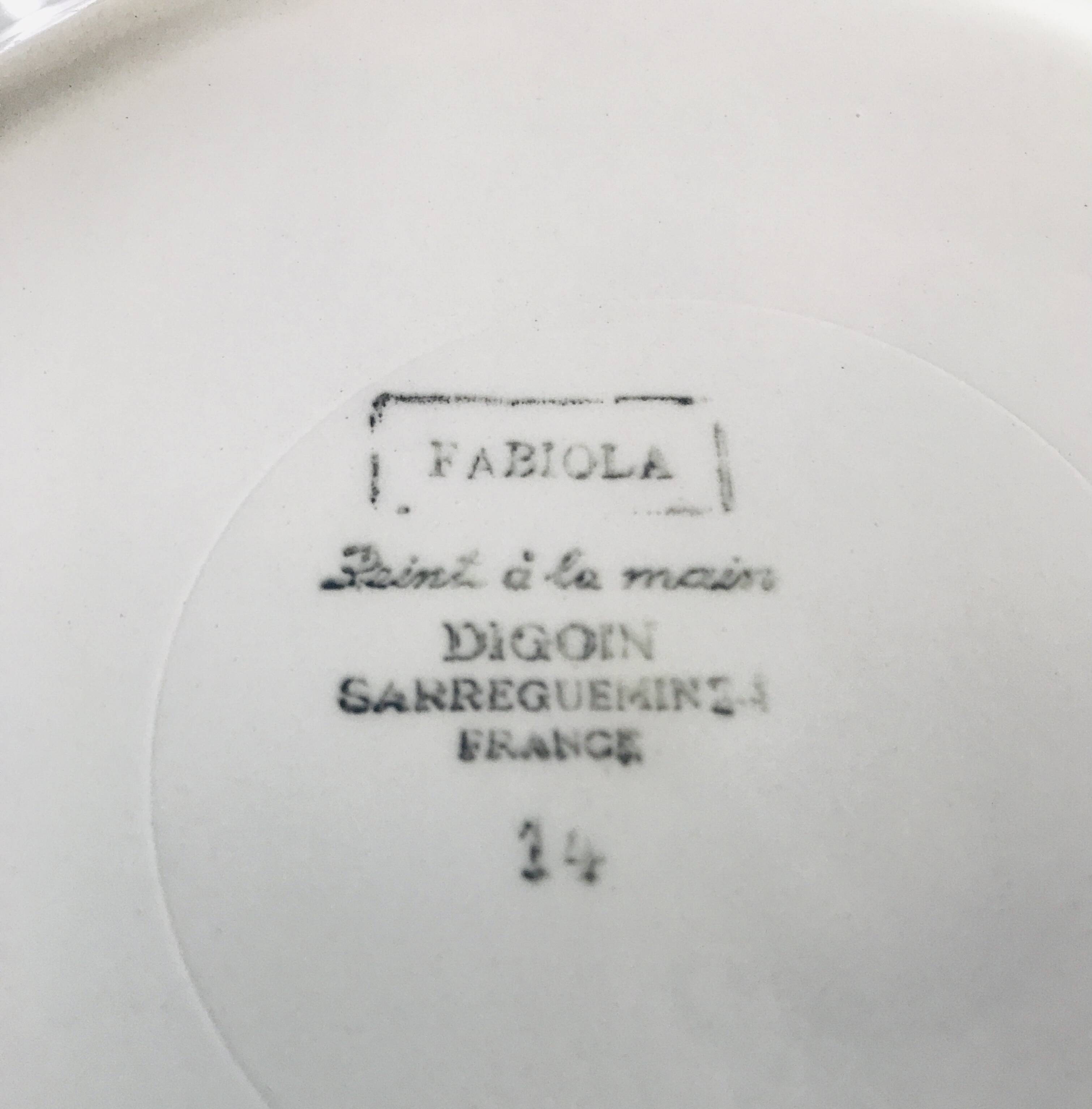 Fabiola Digoin Sarreguemines flat plates from the 50s