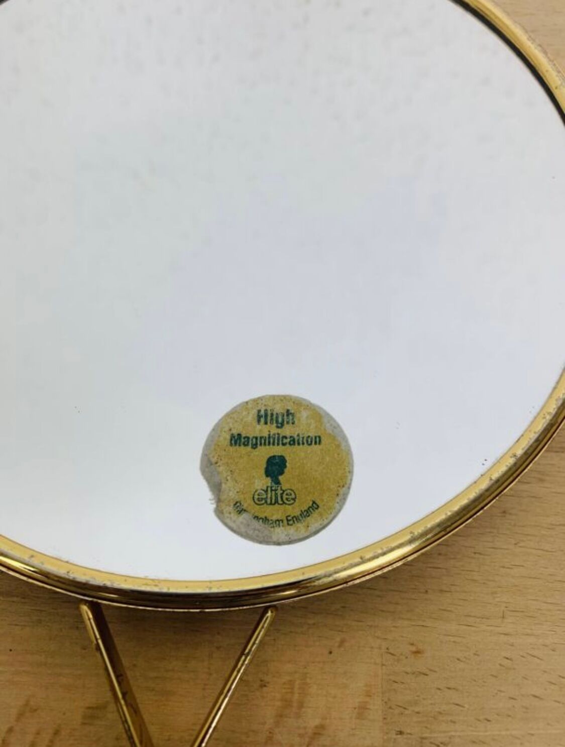 "Elite" double-sided gold-plated metal barber mirror