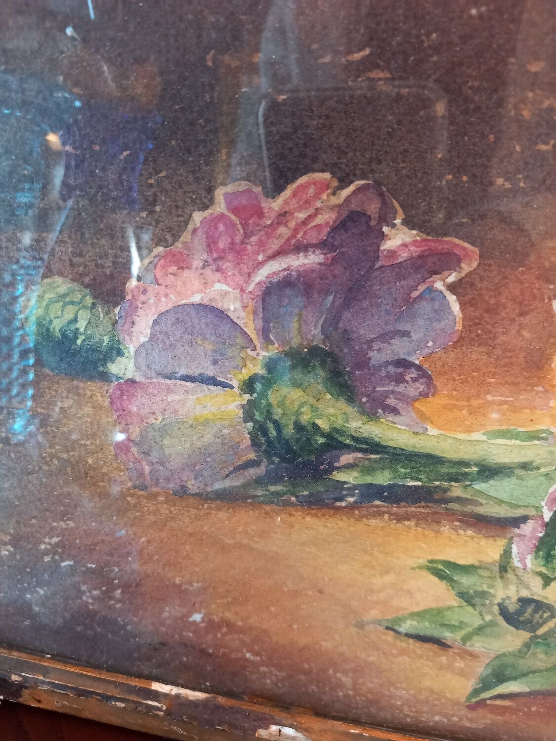 Nature painting with bouquet of flowers