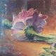 Nature painting with bouquet of flowers