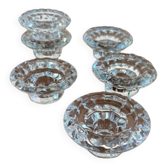 Set of 6 glass candle holders