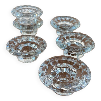 Lot de 6 bougeoirs en verre