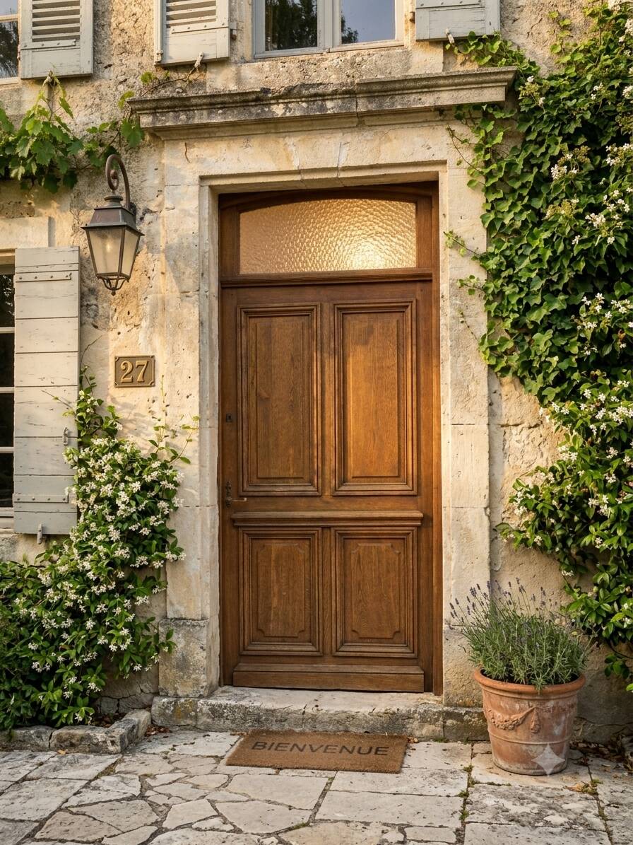 Solid oak entrance door 19th century