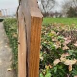 Art Deco mirror in carved arch renovated in solid raw oak wood