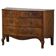 18th century, antique Danish baroque serpentine chest of drawers in walnut.