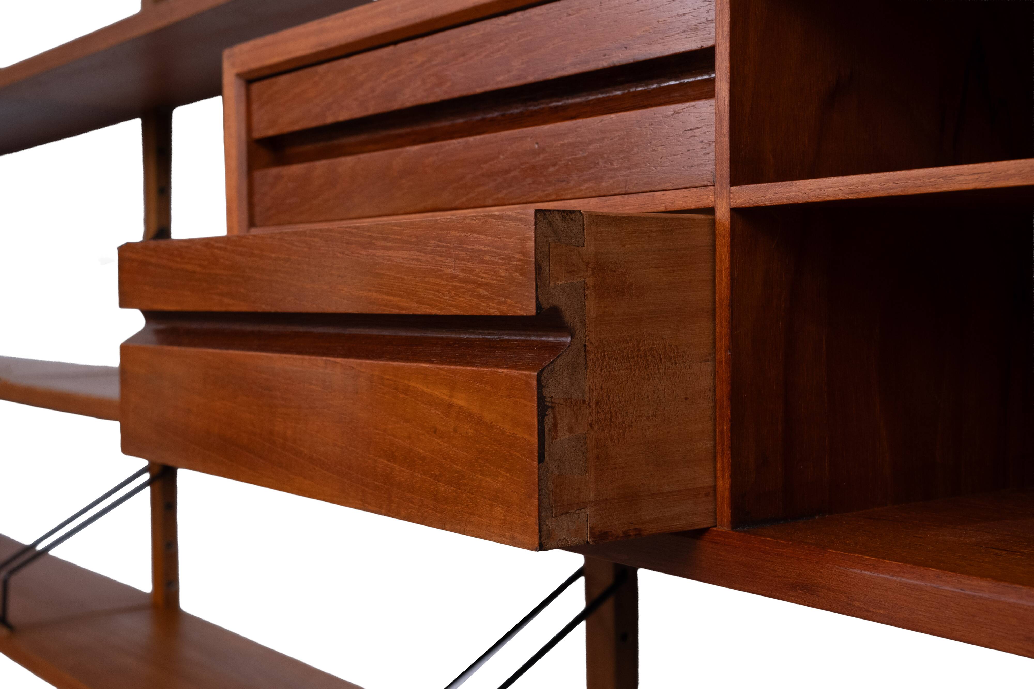 Système mural Royal Teak Poul Cadovius vintage des années 1960 avec 4 armoires