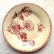 Assiette plate art nouveau en rose, porcelaine, modèle rose trémière de gien