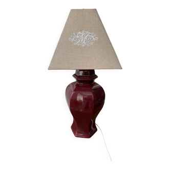 Large red ceramic lamp