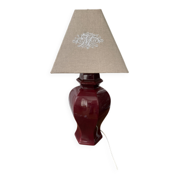 Grande lampe en céramique rouge