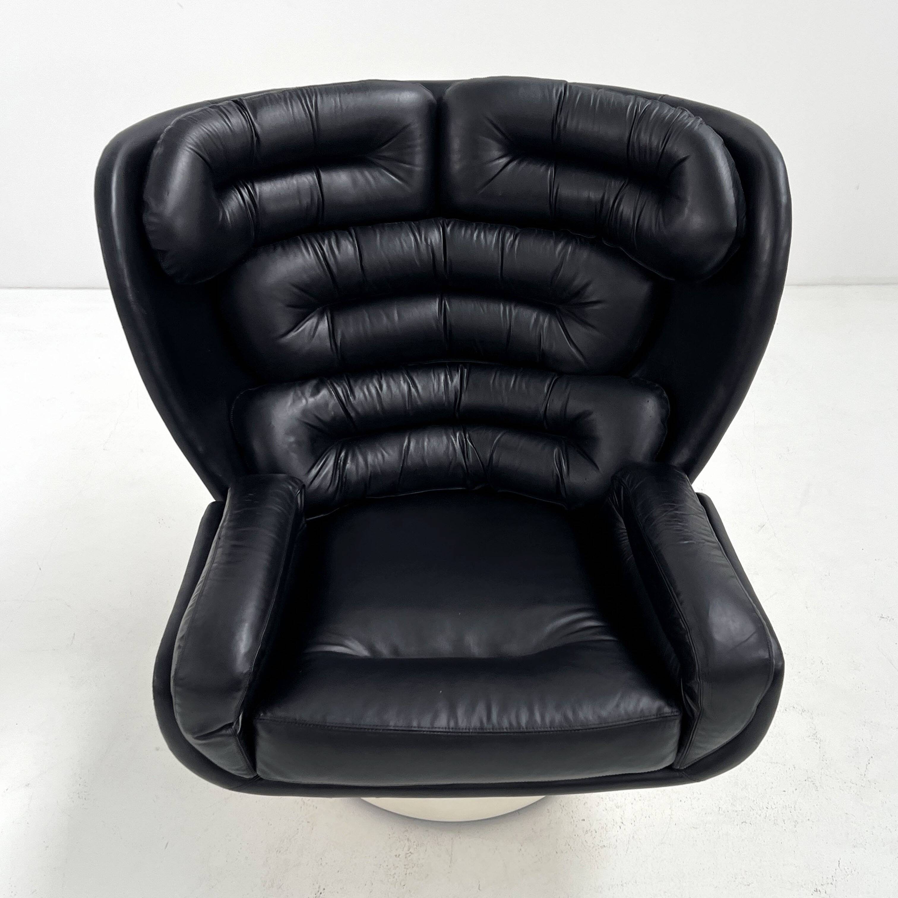 Elda armchair in white and black by Joe Colombo for Comfort, 1960