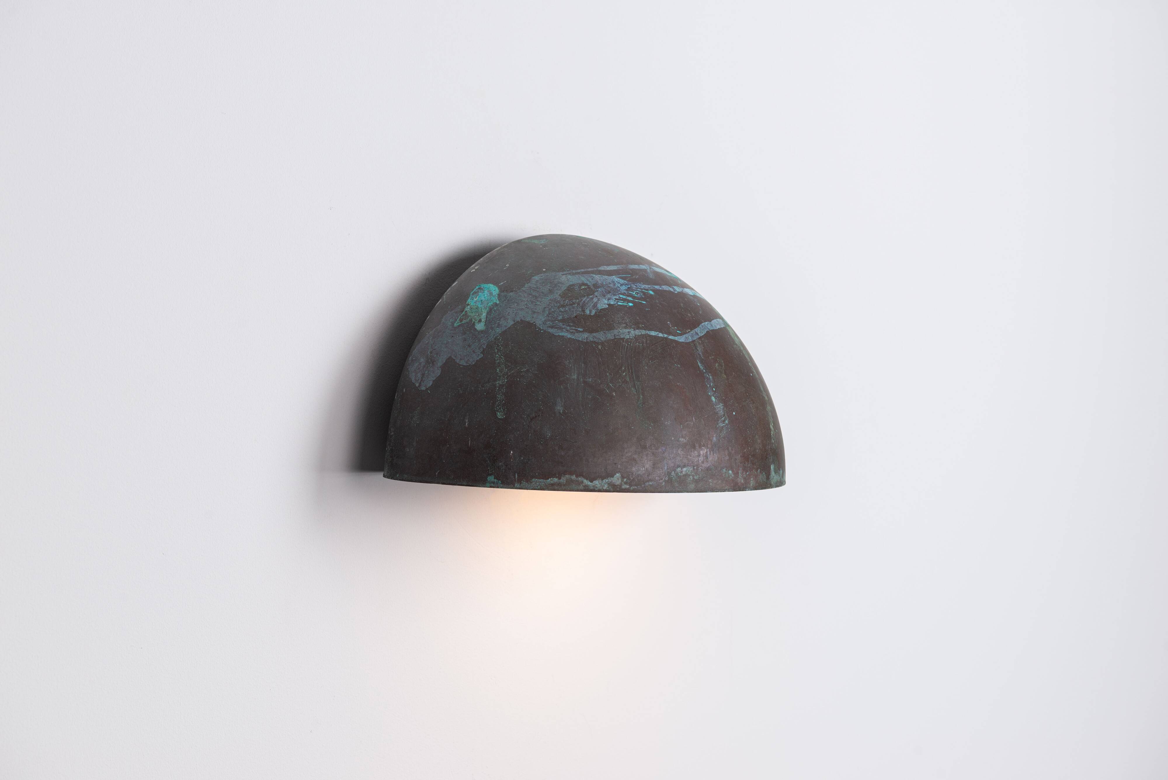 Horn Belysning Type 6650 wall lamp in patinated copper
