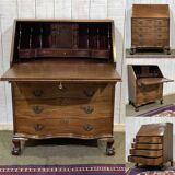 1930s English curved mahogany back desk