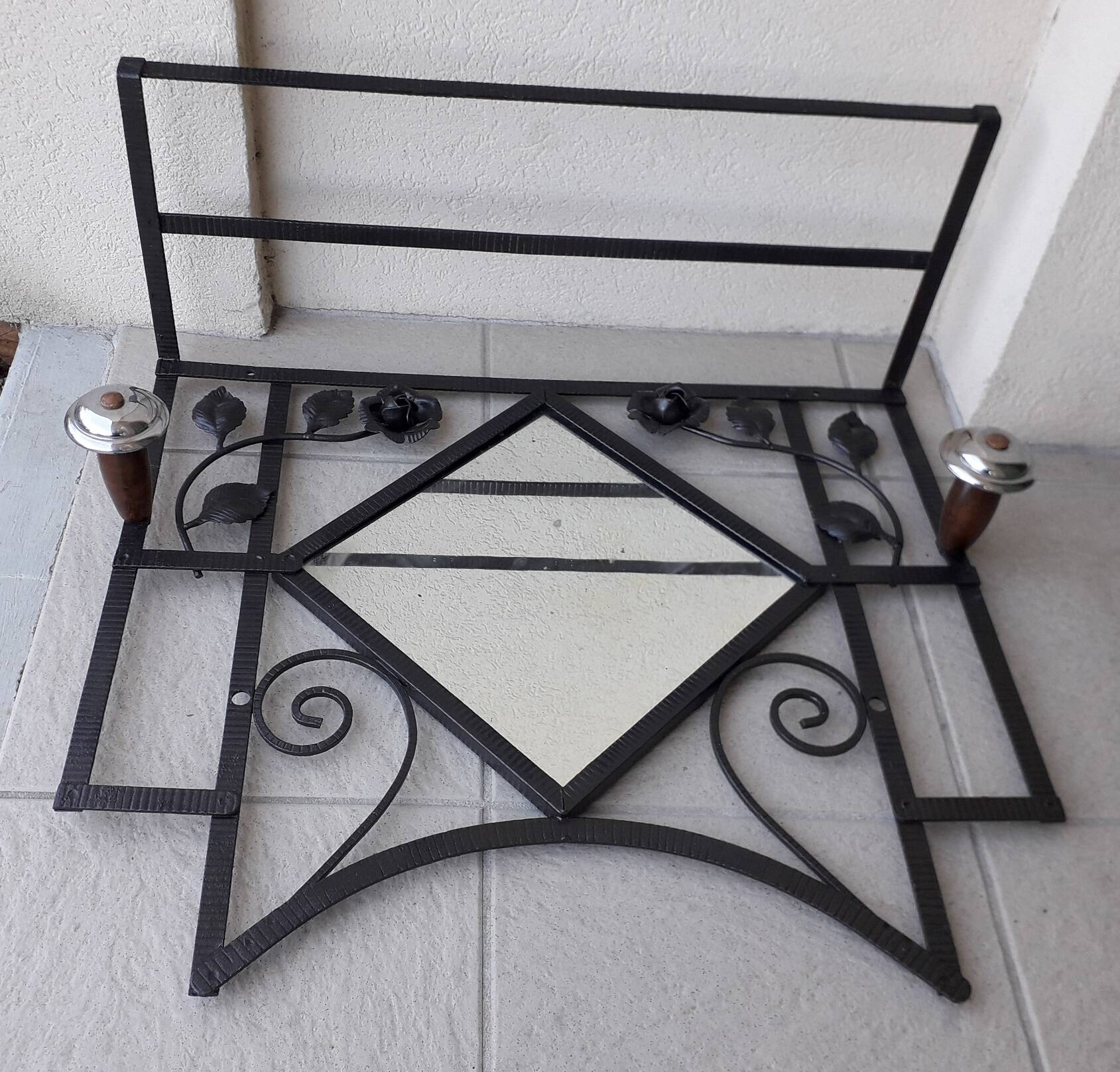 Wrought iron coat rack