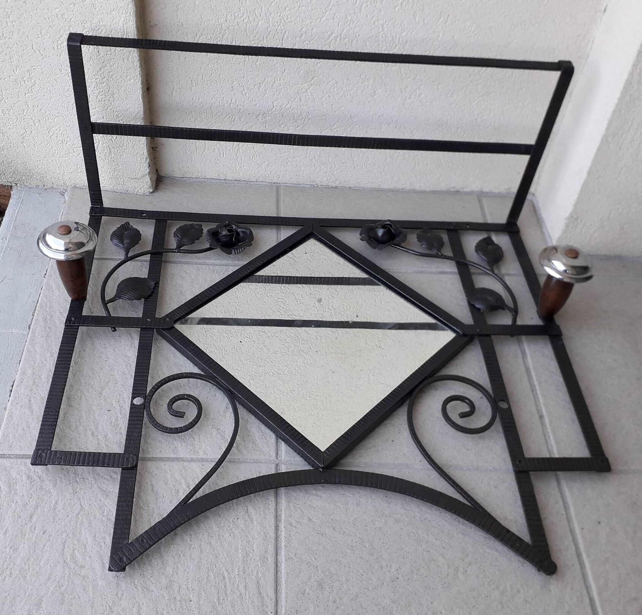 Wrought iron coat rack
