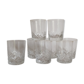 Eight crystal vodka glasses