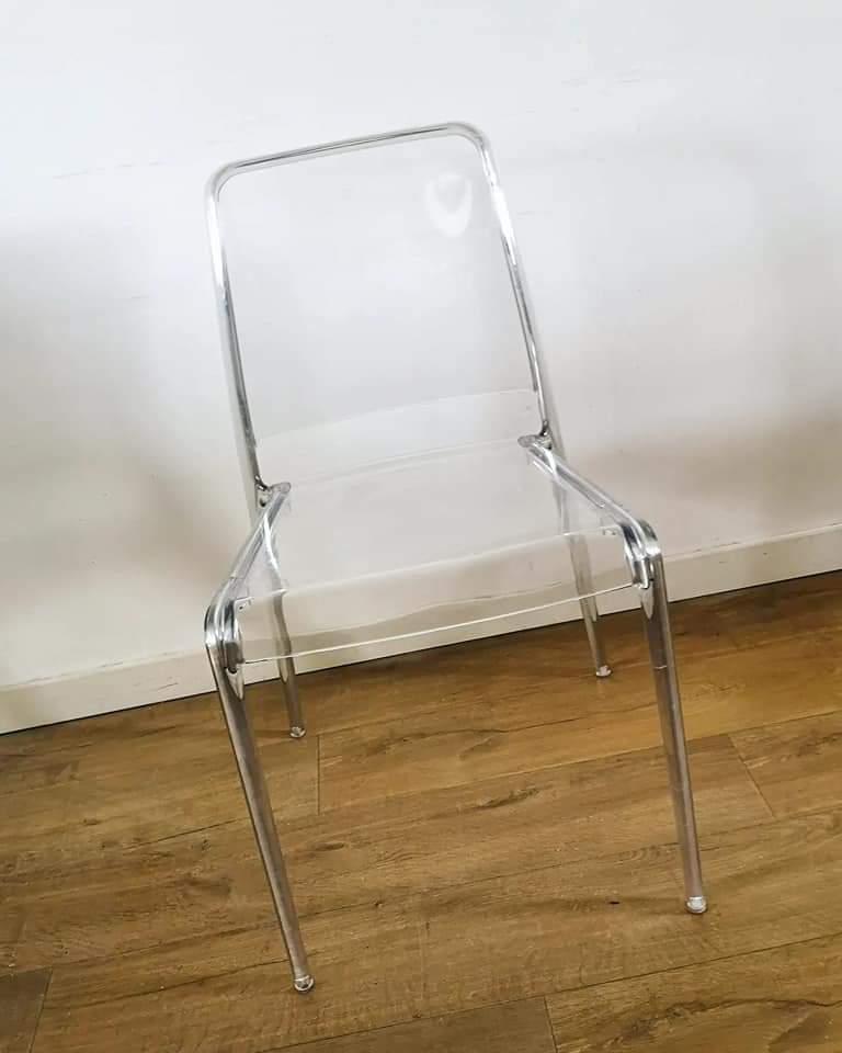 Pair of transparent plexiglass chairs "Armet Italy"
