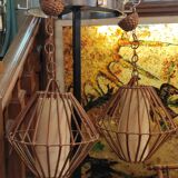 Pair of rattan suspensions 1960s-1970s