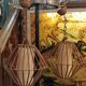 Pair of rattan suspensions 1960s-1970s