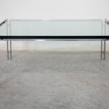 Glass top and chrome coffee table by Horst Brüning for Kill