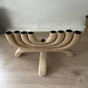 Chandelier scandinave en bois à 8 branches