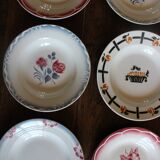 6 mismatched soup plates Marsac Marinette Digoin Badonviller