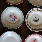 6 mismatched soup plates Marsac Marinette Digoin Badonviller