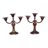 Pair of candlesticks in bronze