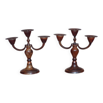 Pair of candlesticks in bronze