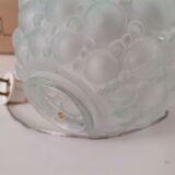 Mid century wooden and bubble glass table lamp 1970s