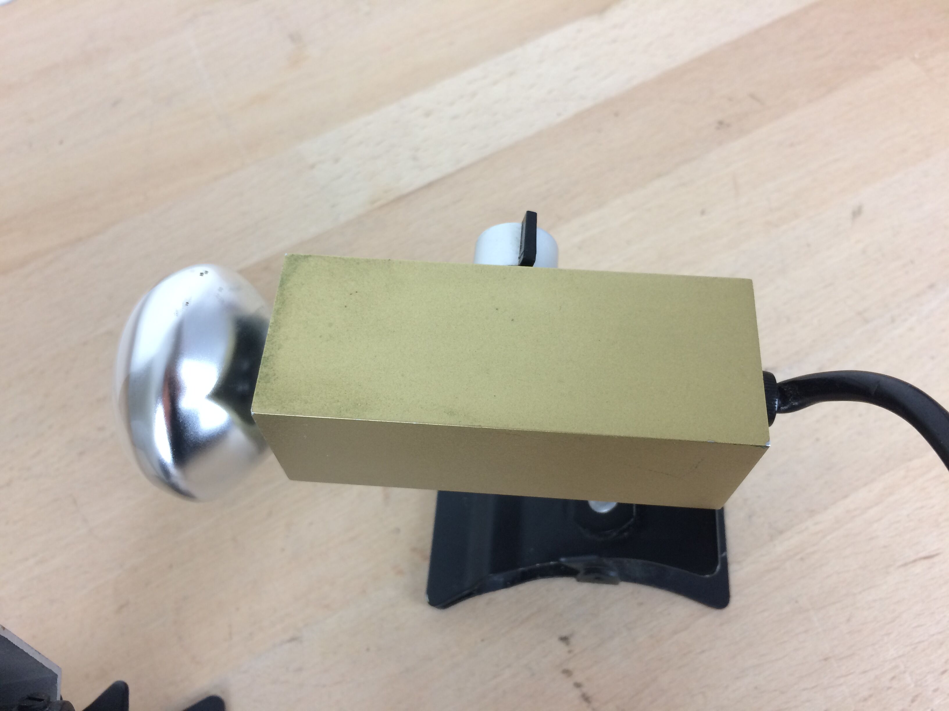 Clip spotlight wall lamps osram aluminum gold square space age 60