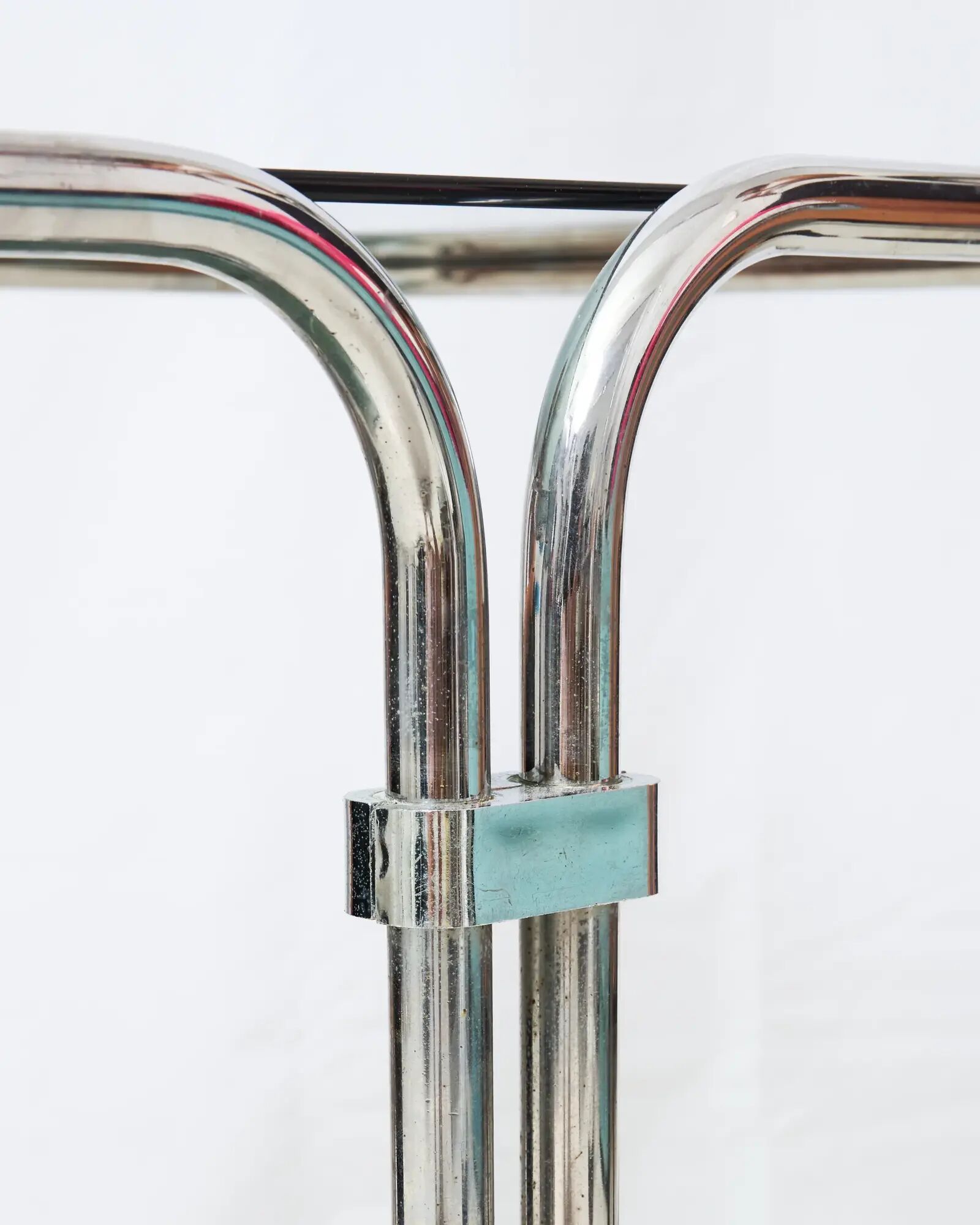 Smoked glass tubular dessert table, 1970-1980