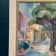 Huile sur toile originale suédoise – « Rue urbaine » par Ingrid Hedman Koppang
