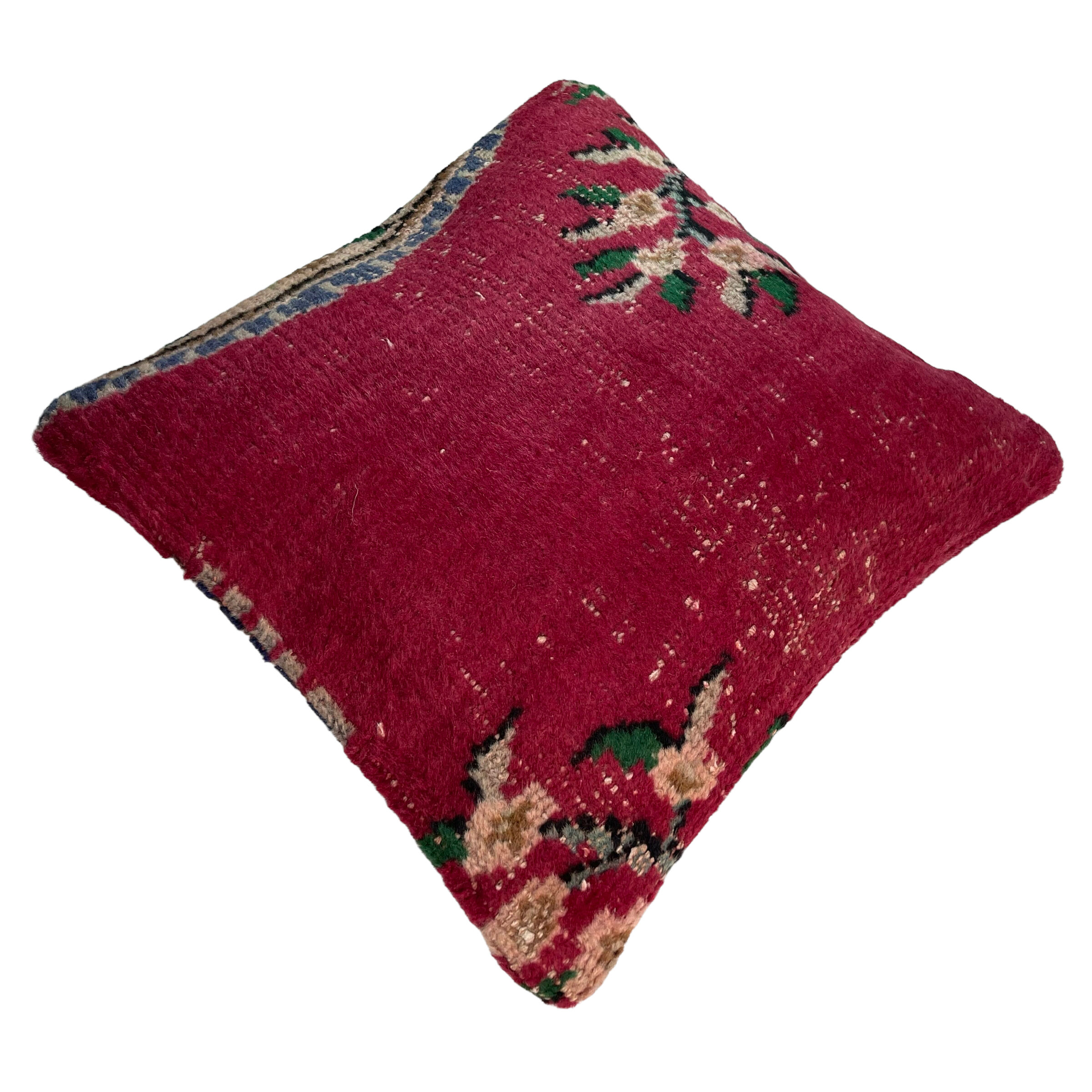 Vintage Turkish hand knotted cushion cover, 45 x 45 cm