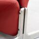 Armchair and pouf in red leather, Vitelli and Ammannati, for Brunati 70/80