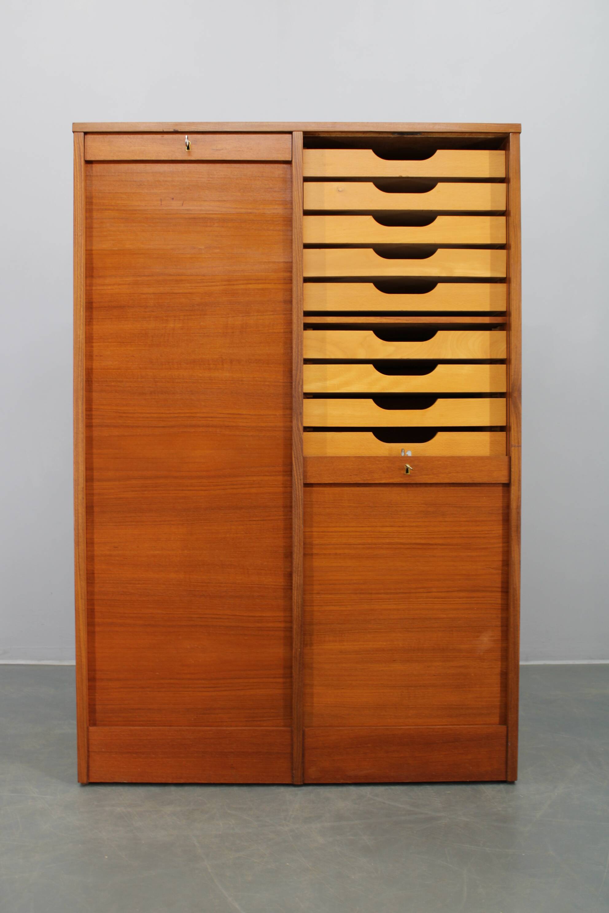 Cabinet de bureau tambour des années 60, Danemark.