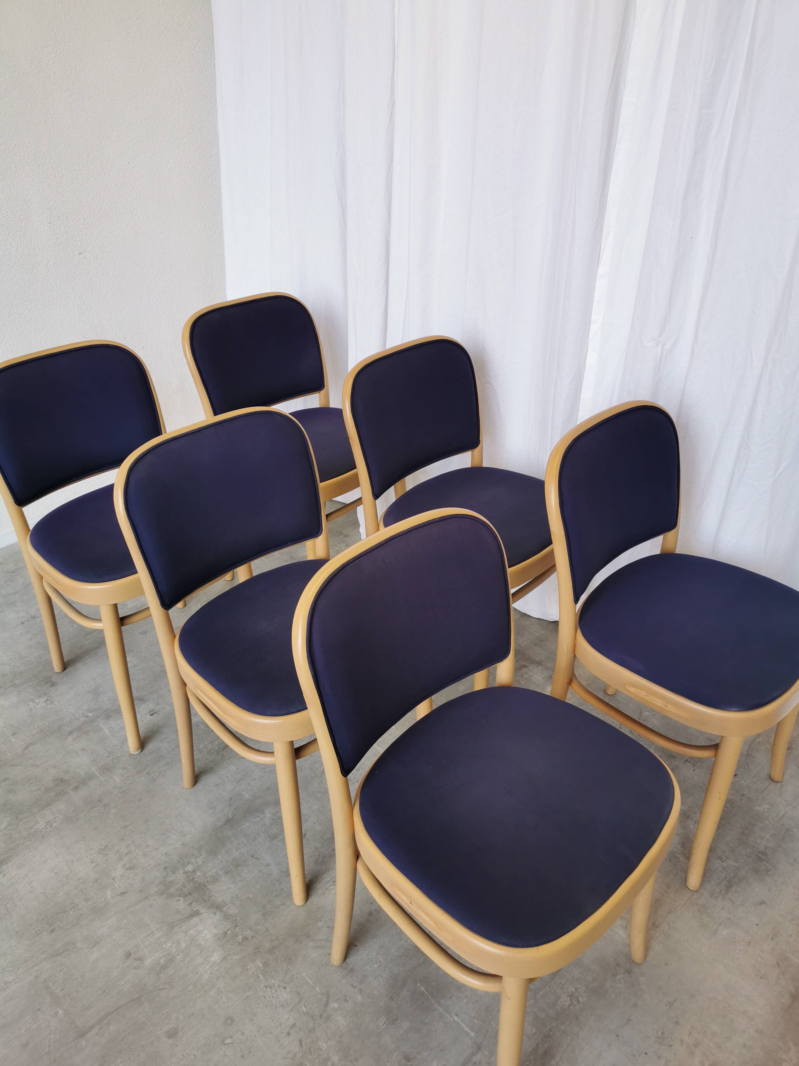 Vintage Bentwood Dining Chairs - Set of 6 - Joseph Hoffmann Thonet Design