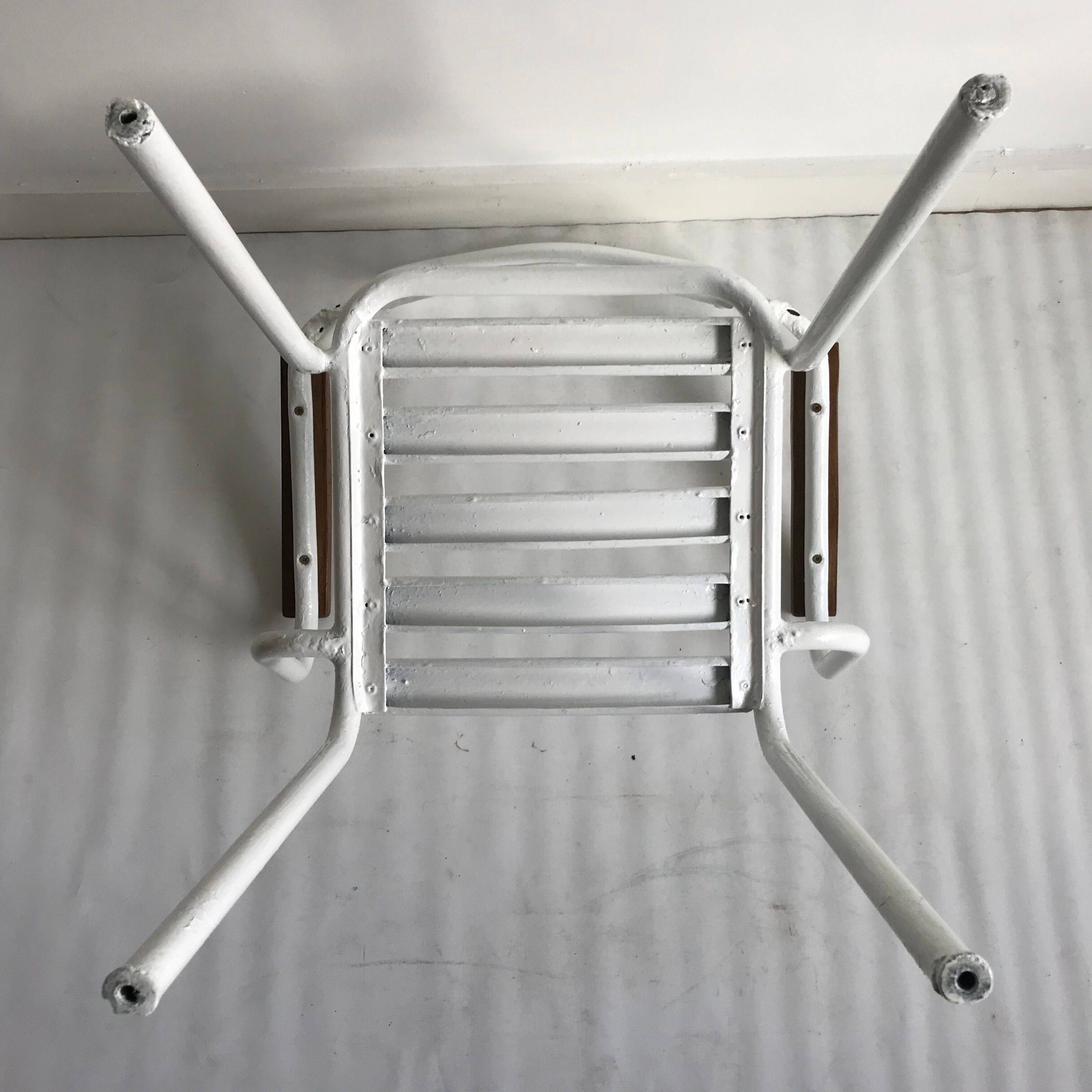 White metal chair