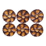 La Redoute x Selency set of 6 brown oyster plates