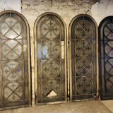 Set of 4 decorative carved glass windows from the 1900s