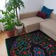 Romanian handwoven wool carpet with floral design, 155x200cm