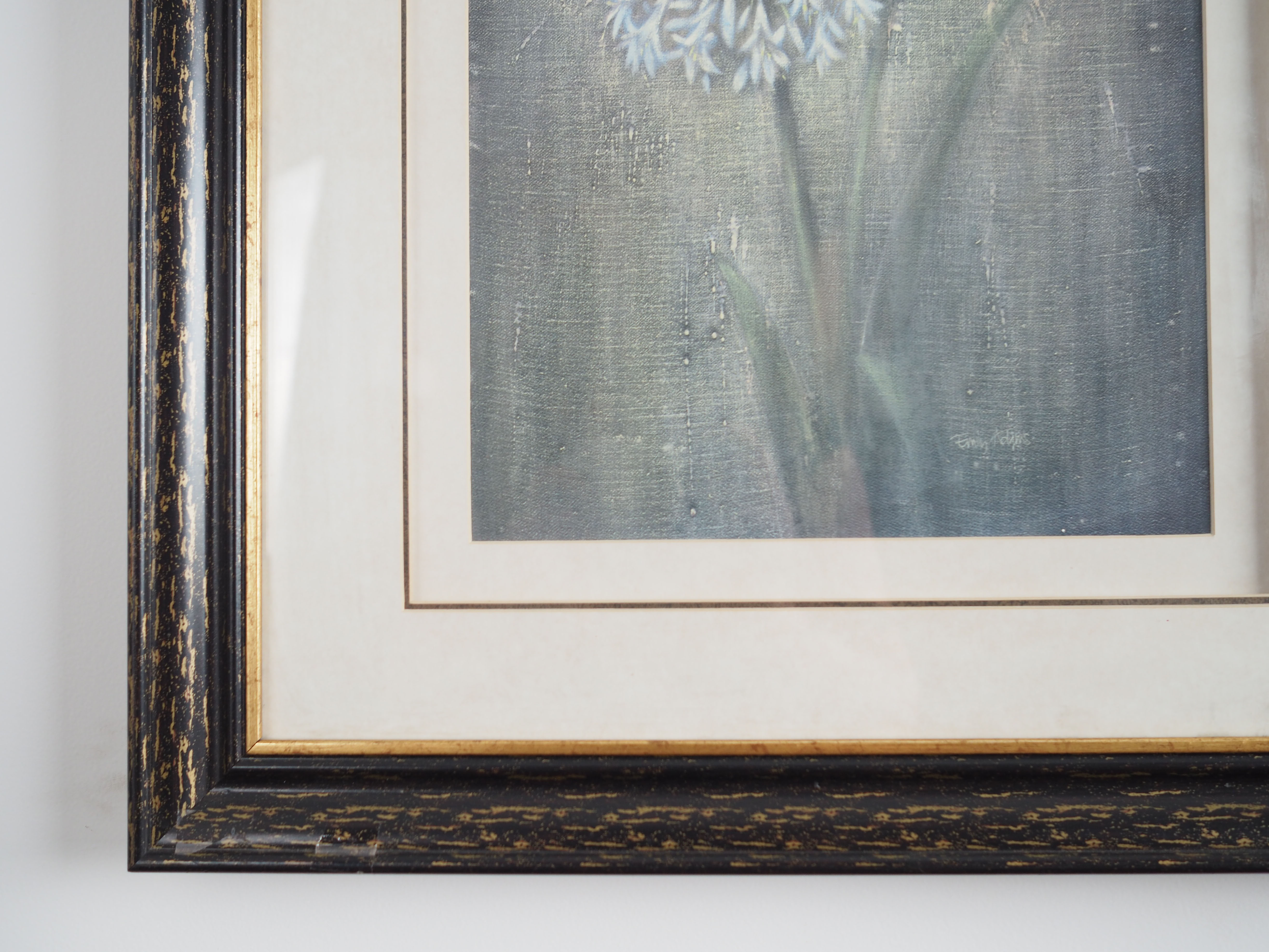 Painting „The White Flower”, Scandinavian design, 1970s