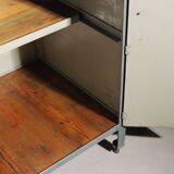 Vintage industrial furniture in wood and metal, Italy, 1960s, original