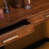 Console d'entrée vintage chêne brûlé