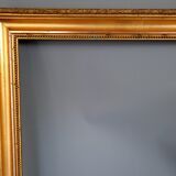 19th century frame gilded stucco wood, beaded interior edges, 47x39 cm, leaf 41.8x32.7 cm SB