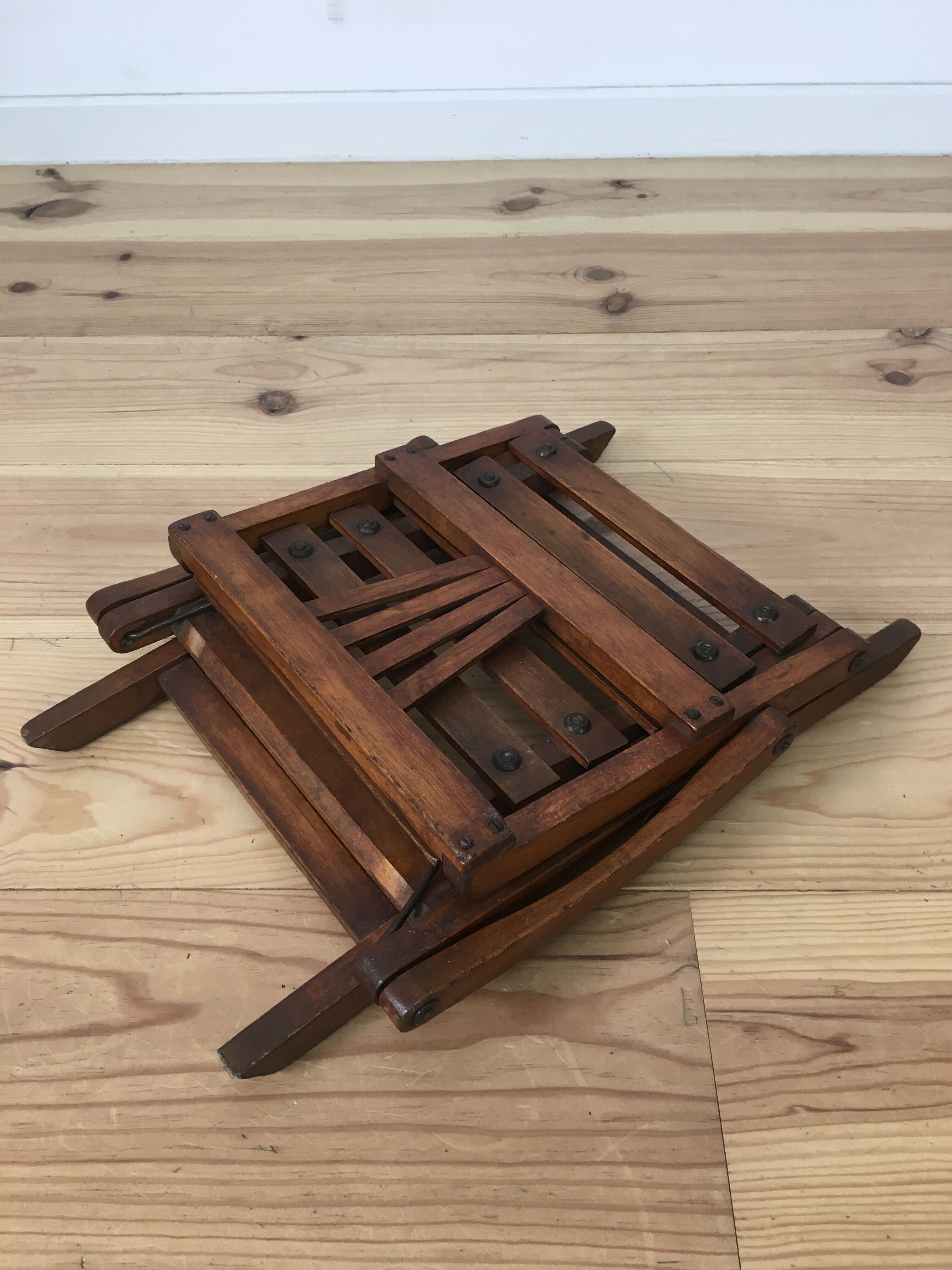 Children's folding chair in wooden slats