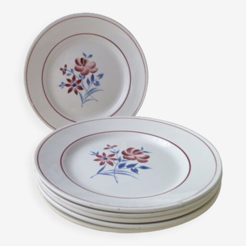 Set de 6 assiettes plates St Amand Céranord Modèle Yolande