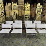 8 1970 chairs in chromed metal "made an Italy" restored