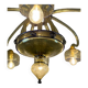Venetian Art Nouveau chandelier in green and blue Murano glass circa 1920