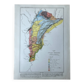 Geological map of the Jura and Switzerland 27x37cm 1912