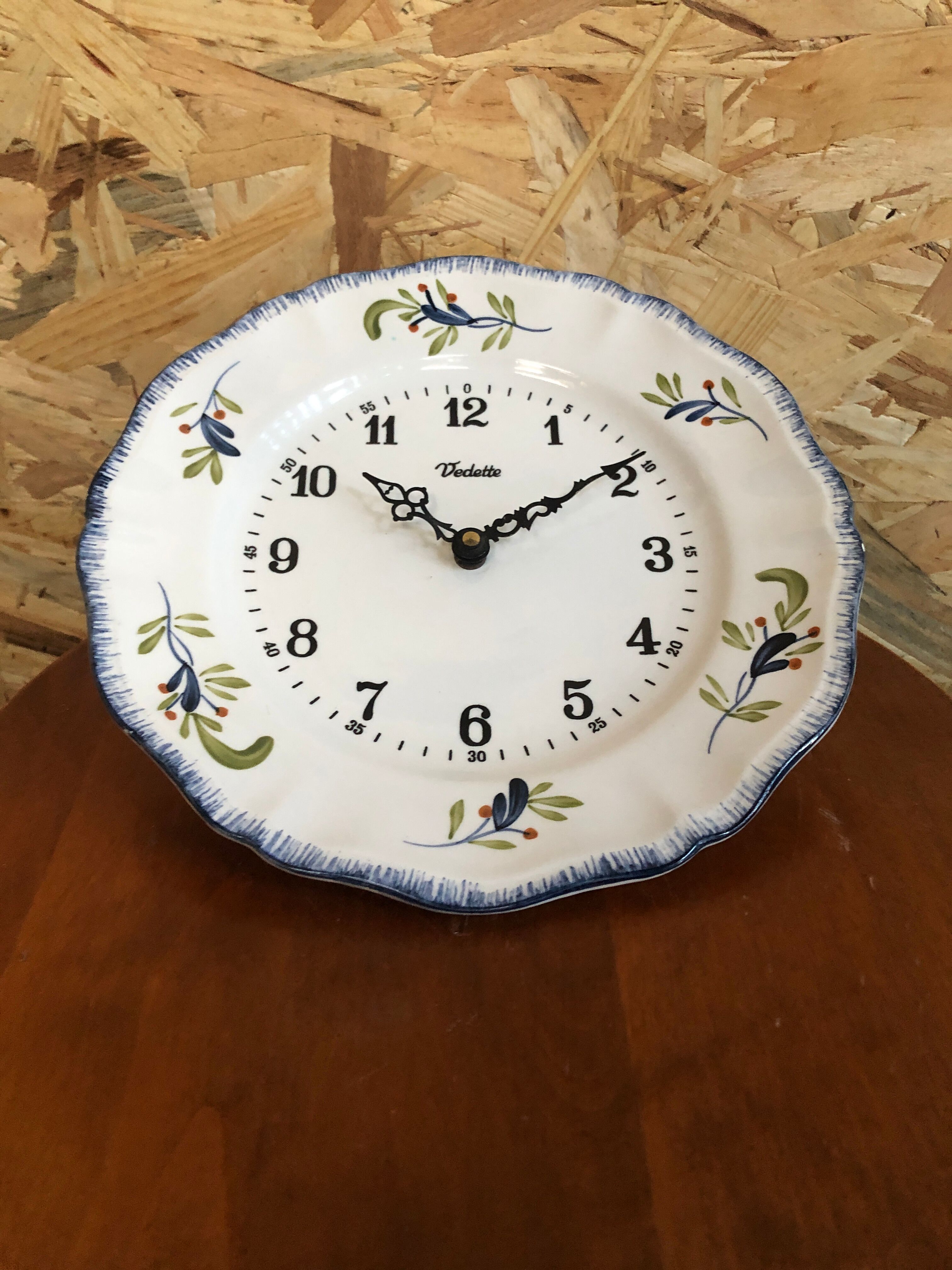 Old clock clock star ceramic plate sarreguemines vintage